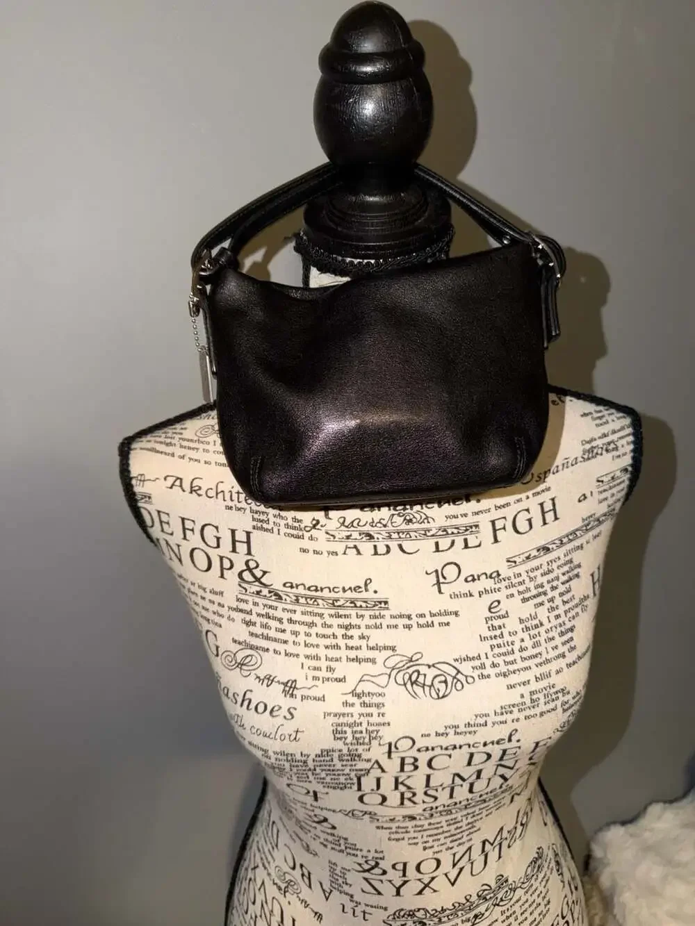 Vintage Coach Legacy Black Leather Demi Mini Hobo Bag
